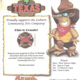 Save the Date: Lisburn Night at Texas Roadhouse