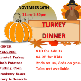 Fall Turkey Dinner Set For November 10