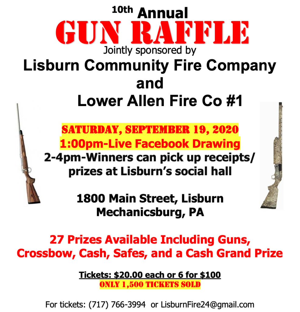 10th Annual Gun Raffle Lisburn Community Fire Company