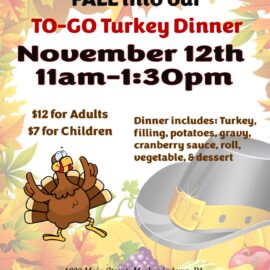 Fall into LCFC’s Social Hall Nov. 12 for a to-go Turkey Dinner