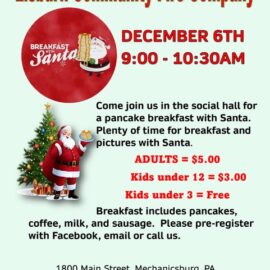 Breakfast with Santa Returns to Lisburn Fire Company!